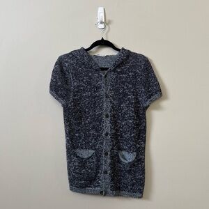 INIS MEAIN 100% Linen made in Ireland short sleeve button front knit cardigan